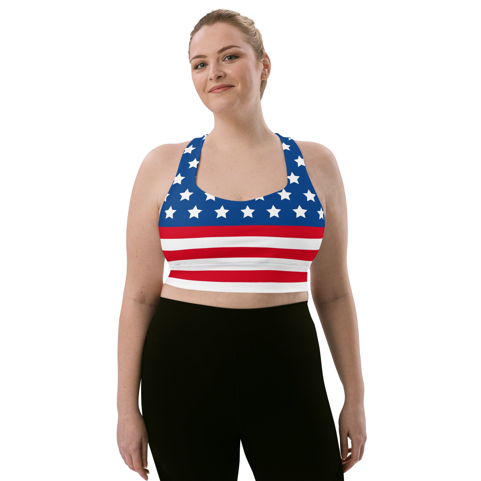 Patriotic Longline Sports Bra